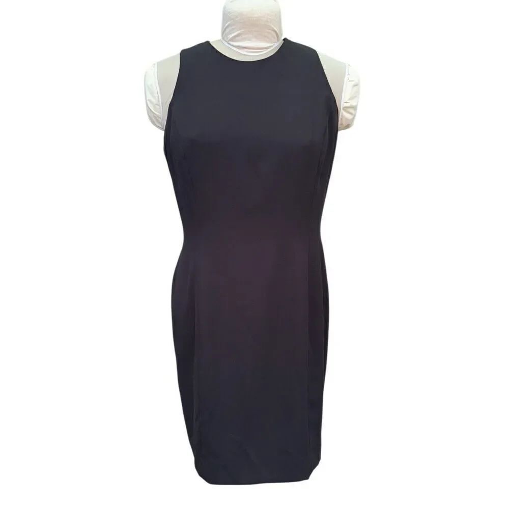 Jones New York Little Black Dress Sheath Cut In Shoulders Cocktail Party P14